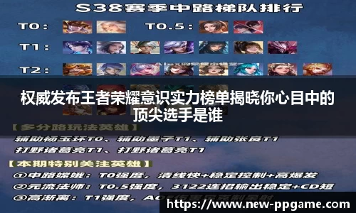 权威发布王者荣耀意识实力榜单揭晓你心目中的顶尖选手是谁